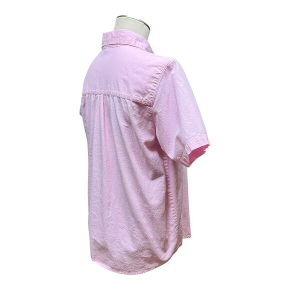 Vintage Jane Ashley Floral Pearl Embellished Short Sleeve Button Up Pink 14/16 - Picture 7 of 8
